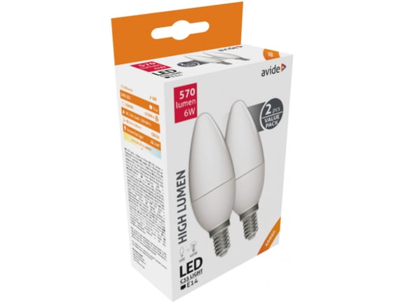 Avide Led set sijalica 2 komada E14 570lm 4K 6W