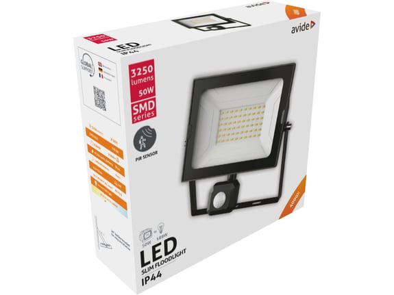 Avide Reflektor sa senzorom Slim PIR LED SMD 5000 lm 4K IP44 50W