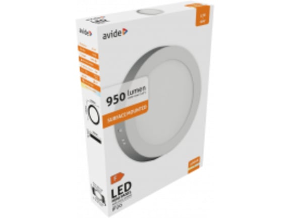 Avide Nadgradni ALU 4K LED panel SMD 12W krug