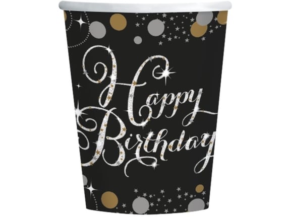 Amscan Čaše Happy BDay Sparkling 1/8