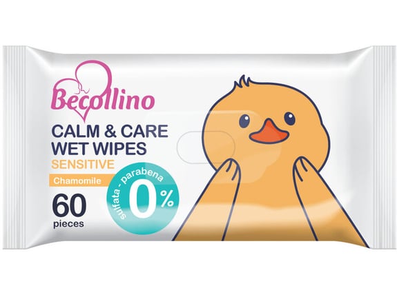 Becollino Vlažne maramice Calm&Care Sensitive 60/1