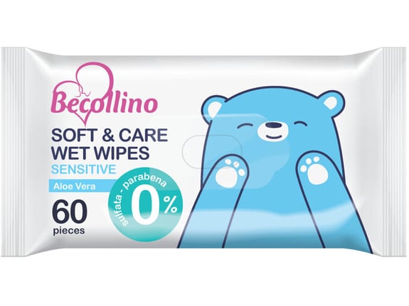 Becollino Vlažne maramice Soft&Care Sensitive 60/1