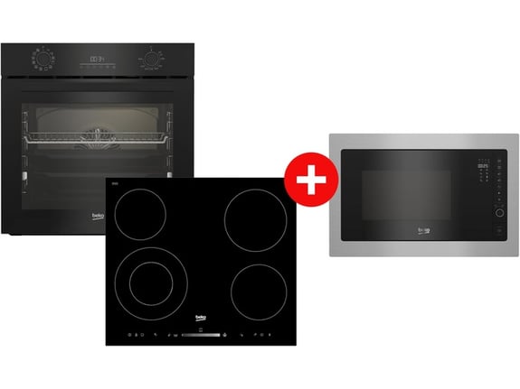 Beko Mikrotalasna rerna BMGB 25332 BG + Beko Ugradna ploča Hic 64502 T + Beko Ugradna rerna BBIR17300BCS