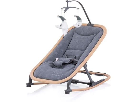 Chipolino Njihalica Velvet graphite+wood