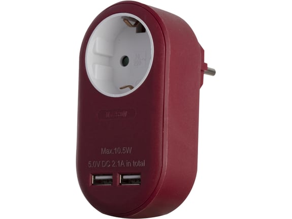 Entac Razvodnik trostruki 2xUSB bordo