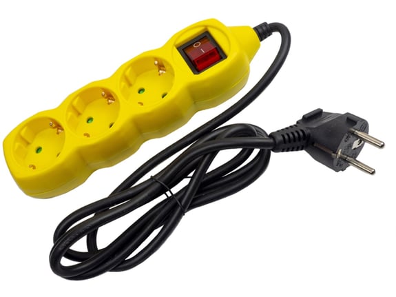 Entac Produžni kabl sa prekidačem trostruki 1 5m zuta