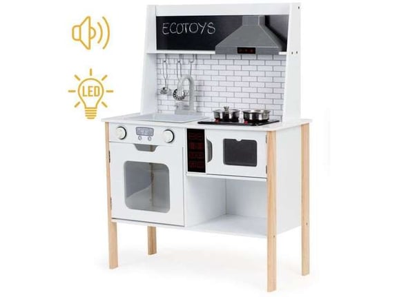 Eco Toys Drvena kuhinja za decu + zvuk i led svetlo