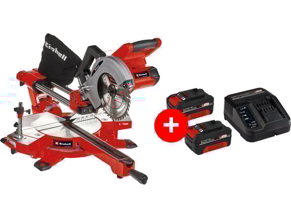 Einhell Akumulatorska potezna testera TE-SM 36/210 Li - Solo + Einhell Power-X-Change 2x 3.0 Ah i 30min PXC Kit