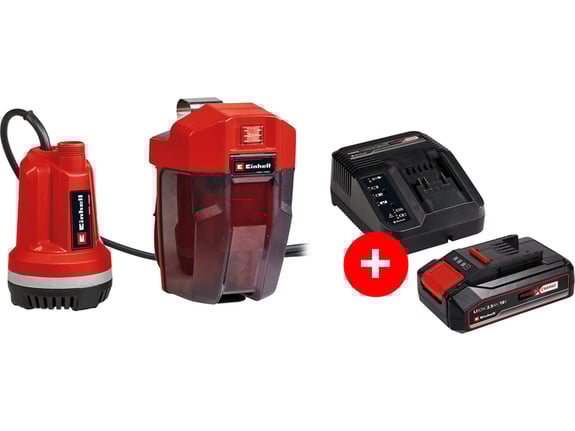 Einhell Akumulatorska potopna pumpa za čistu vodu GE-PP 18 RB Li-Solo + Einhell Power-X-Change 18V 2.5 Ah Starter-Kit