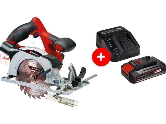 Einhell Akumulatorska ručna kružna testera TE-CS 18/150 Li Solo + Einhell Power-X-Change 18V 2.5 Ah Starter-Kit