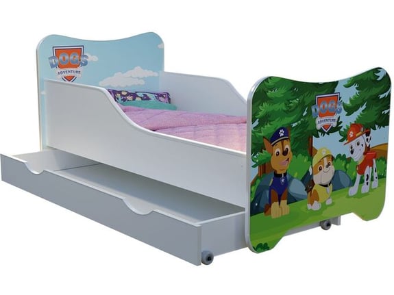Happy Kitty Dečiji krevet + fioka Dog Adventure in the Forest 160x80cm