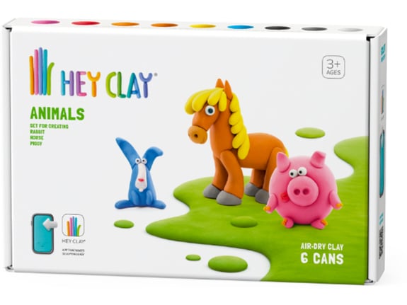 Hey Clay Glina Animals Piggy, Horse, Rabbit 6kom