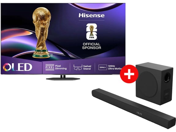 Hisense TV 55A85Q 55" 4K + Hisense Soundbar sa subwooferom HS3100