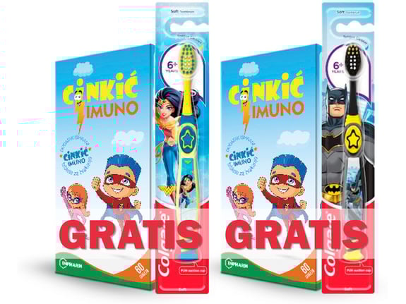 Inpharm Cinkic imuno A60 + Colgate 6+ dečija četkica za zube