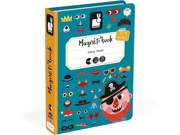 Janod Magnetna knjiga Dečaci sa ludim facama