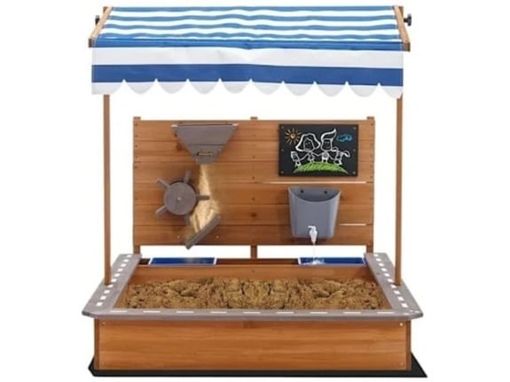 Kinder Home Dečiji drveni pesčanik sa podesivim krovom