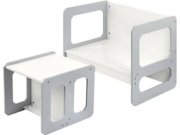 Kinder Home Dečiji sto i stolica Montesori drveni set 3u1