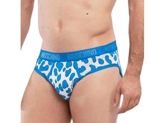 Moschino Underwear Muške nebeskoplavi brif gaće sa printom