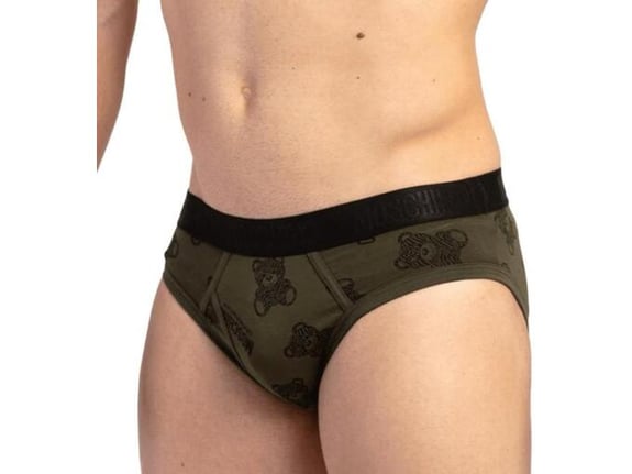 Moschino Underwear muške tamnozelene brif gaće sa printom