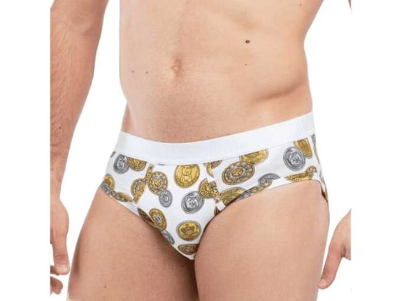 Moschino Underwear Muške bele brif gaće sa printom