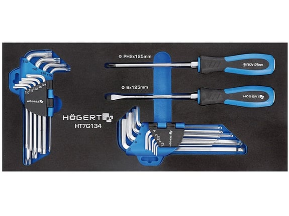 Hogert Organizator EVA set odvijača imbusi hex i torx 20 komada