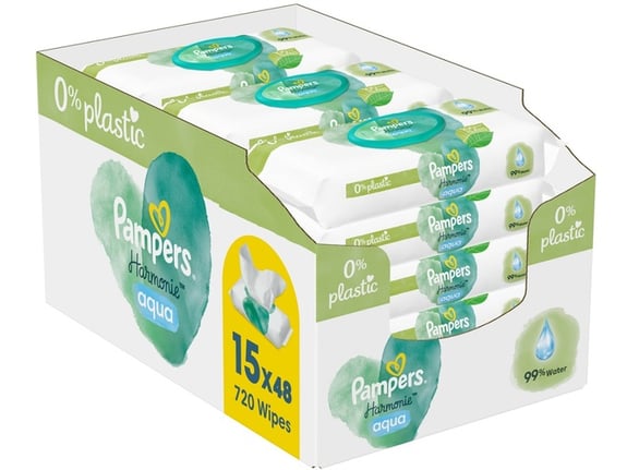 Pampers Vlažne maramice Harmonie Aqua 15 pakovanja x 48 720kom