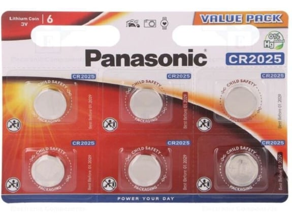 Panasonic Baterije Litijum CR-2025 L 6BP