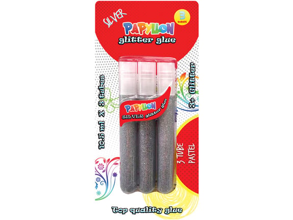 Pangraf Glitter srebrni u tubama 3 tube