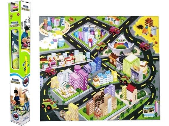 Podloga za igru grad sa autićem 80x70x0,15cm 8202 (CR28202)