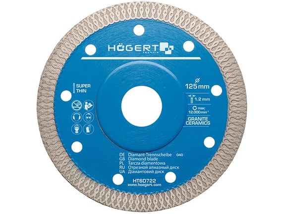 Hogert Dijamantska rezna ploča 125mm za rezanje keramike