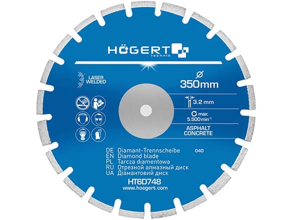 Hogert Dijamantska rezna ploča segmentirana 350mm beton i asfalt