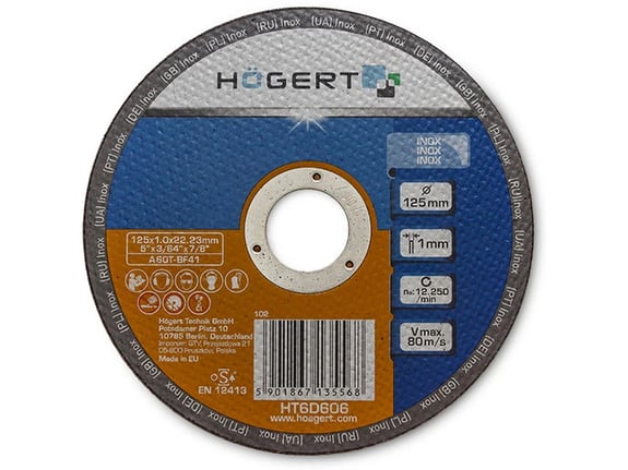 Hogert Rezna ploča za inox 125mm 1.0mm