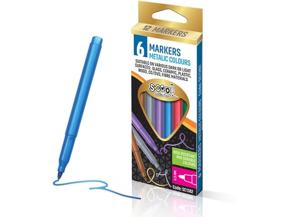 S-Cool Marker metalik set 16 school SC1382