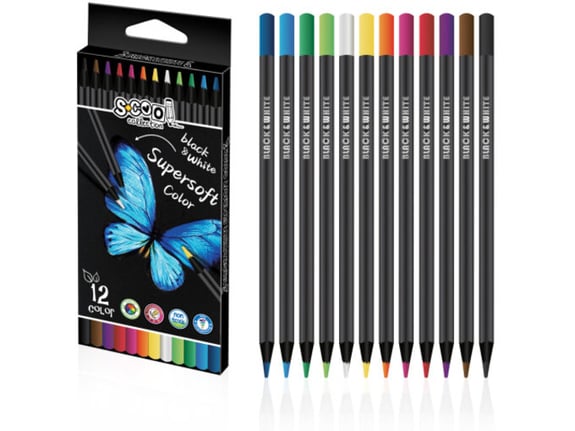 S-cool Drvene bojice Super soft black wood 1/12 SC2492