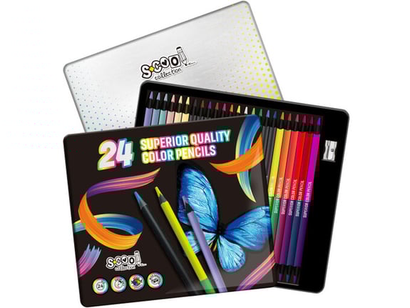 S-cool Drvene bojice Super soft black wood Metal box 1/24 SC2493