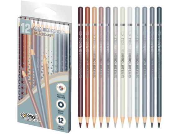 S-cool Drvene bojice Super soft Galactic grey 1/12 SC2590