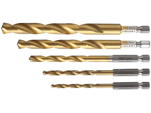 Hogert Set burgija za metal hss: 4.5.6.8.10mm