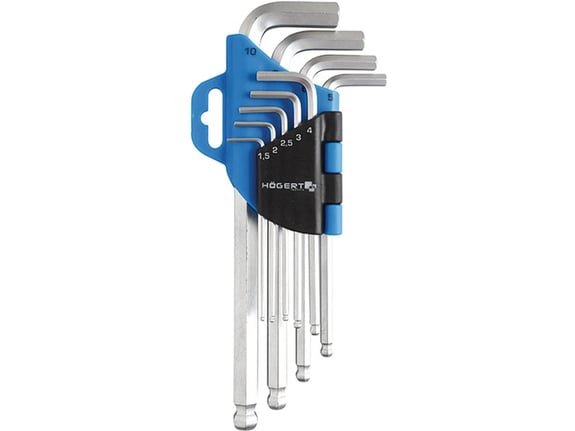 Hogert Set imbus ključeva 9 komada s okruglim završetkom dugi