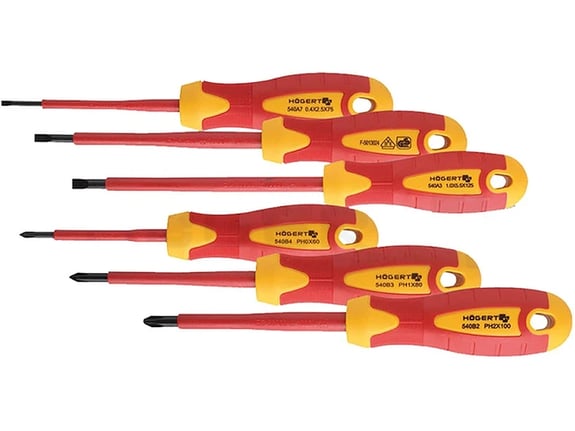 Hogert Set izoliranih odvijača 1000 v vde 6 delova