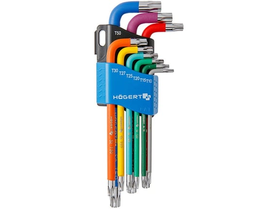 Hogert Set torx ključeva 9 komada produženi u boji