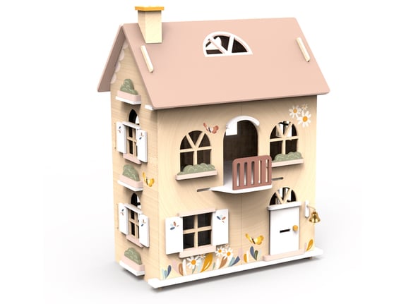 Speedy Monkey Drvena kuća sa setom nameštaja i zekom