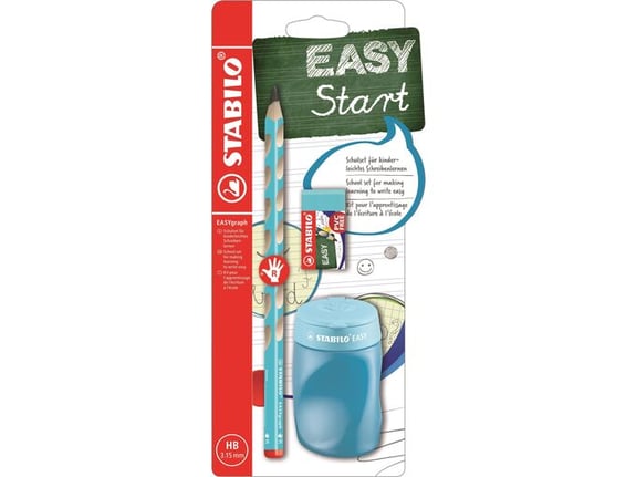 Stabilo Easy set grafitna olovka, rezač, gumica R
