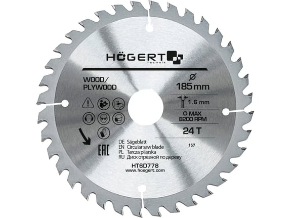 Hogert Testera za cirkular 185x24t