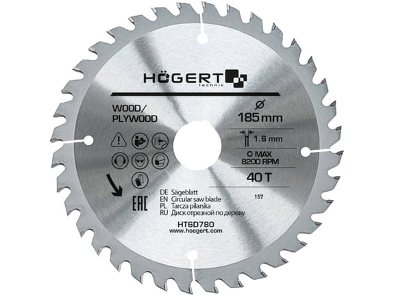 Hogert Testera za cirkular 185x40t