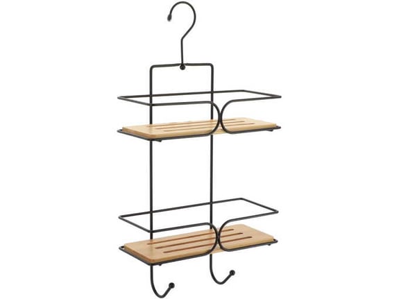 Tendance Dvostruka viseća polica metal/bambus 50x25x11cm