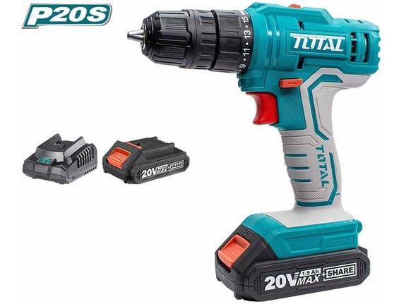 Total alati LI-on Akumulatorska busilica 20v 1x1,5 ah, 45 Nm 10mm
