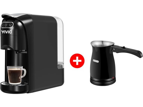 Vivid Aparat za kafu 3u1 CM-03A + Vivid Električna džezva za kafu GL-E11D