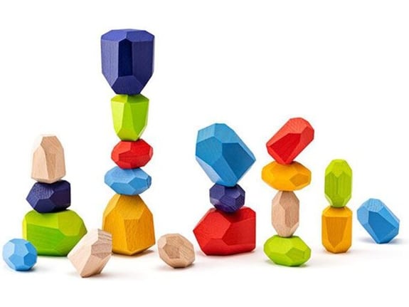 Woody Balans igra Drveno kamenje 21 kom