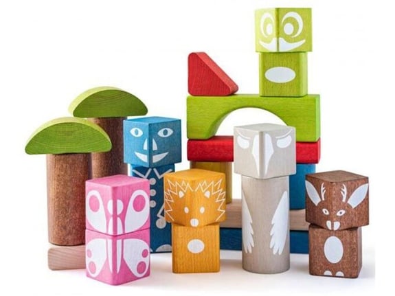 Woody Drvene kocke u boji 26 komada