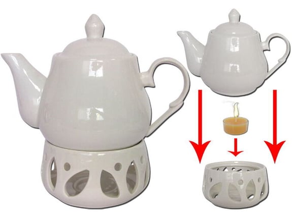 Čajnik sa postoljem za sveću 683-02